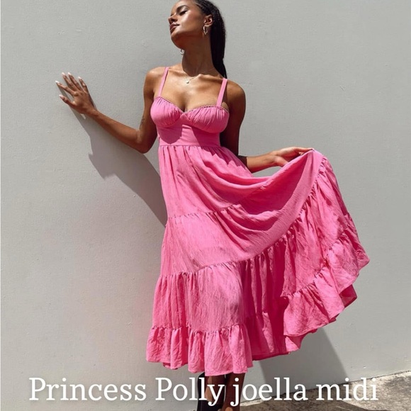 Princess Polly Joella midi dress - pink - size 4 - open back - Picture 4 of 4